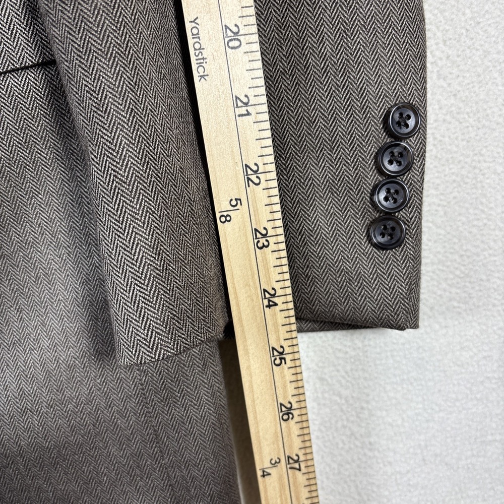 Jos. A. Banks Men's Herringbone Sport Coat Silk/Camel Hair Brown Blazer Size 42R - Picture 7 of 10
